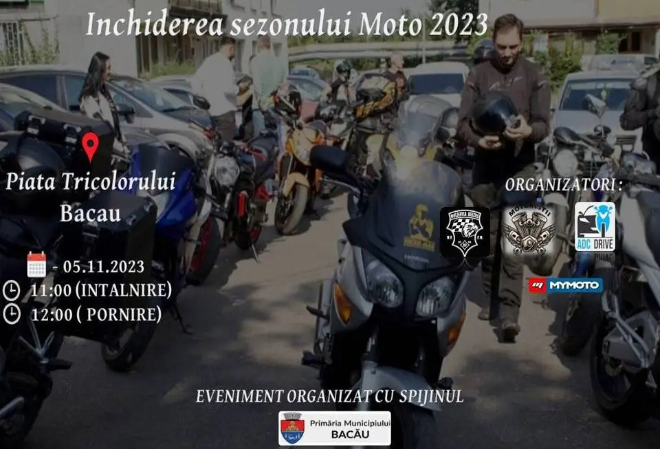 Motoriștii din Bacău organizează o paradă de închidere a sezonului moto pentru 2023